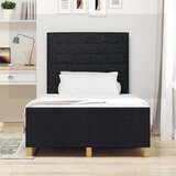  Krevetna konstrukcija s uzglavljem Crna 120 x 190 cm tkanina | shoptok.hr