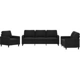  3-dijelni set sofa s jastucima crni baršunasti | shoptok.hr
