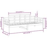  Dnevni ležaj od masivne borovine 90 x 200 cm | shoptok.hr