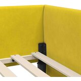 vidaXL Kutni okvir kreveta Žuta 90 x 200 cm Velvet i inženjerski drvo | shoptok.hr