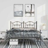  Metalni okvir kreveta uzglavlje i podnožje crni 150x200 cm | shoptok.hr