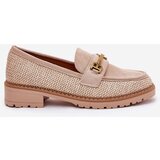 Boto Women’s moccasins with braid and gold detail beige Seffolia | ePonuda.com