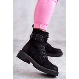 Boto Women's Lace-up Suede Flat Heel Boots Black Firmina | Shoptok.si