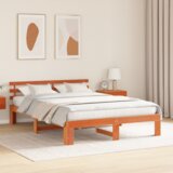  Konstrukcija postelje Rjava 150 x 200 cm Trden borov les, (5000022796) | Shoptok.si