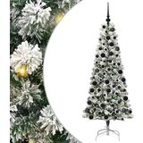 vidaXL Umjetno božićno drvce s nogom Zelena i bijela 180 cm PVC | shoptok.hr