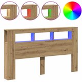  LED uzglavlje boja hrasta artisan 180x18,5x103,5 cm drveni | Eponuda.com