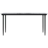  Vrtni blagovaonski stol crni 160x80x74 cm od čelika i stakla | shoptok.hr