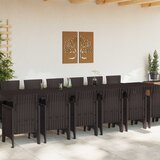 vidaXL Vrtna jedilna garnitura s blazinami z blazino 15 pcs Rjava PP, (5000153258) | Shoptok.si