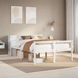 vidaXL Krevet s regalom z knjige bez madraca bijeli 135x190cm borovina | shoptok.hr