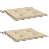 vidaXL jastuci za vrtne stolice 2 kom bež 40 x 40 x 3 cm od tkanine | shoptok.hr