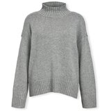 .OBJECT Puloverji Noos Agnes LO Knit - Medium Grey Melange Siva cene