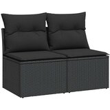 vidaXL Vrtna sedežna garnitura z blazinami 2-delna črn ratan/akacija, (21783191) | Shoptok.si