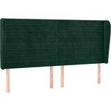  Uzglavlje s ušima tamnozeleno 163x23x118/128 cm baršunasto | shoptok.hr
