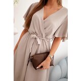 Kesi Włoski Dress with a plunging neckline cappuccino | shoptok.hr