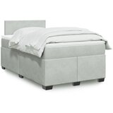 The Living Store Box spring postelja z vzmetnico svetlo siva 120x200 cm žamet - Box Spring Postelja, (21491603) Cene