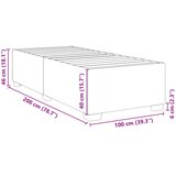  Okvir kreveta bez madraca svjetlosivi 100x200 cm baršunasti | shoptok.hr