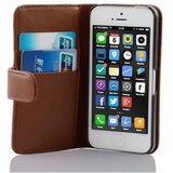 Cadorabo Ohišje, združljivo z Apple iPhone 5C v sedlo rjave barve - Zaščitni ovitek iz gladkega umetnega usnja in žep za kartice, (20557987) | Shoptok.si