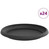  Kružni Pladanj za Cvijeće 24 pcs Crna Ø 21,5 x 2,5 cm Plastika | shoptok.hr