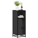 vidaXL Kopalniška omarica črna 35x37,5x100 cm inženirski les Cene