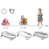 Ricokids RK-287 – Zložna otroška kadica 45 L z LCD termometrom in blazino za novorojenčke, bela-siva | Shoptok.si