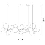 Ideal Lux led luster na sajli perlage 25xG9/3W/230V 110 cm zlatna/bela | Eponuda.com