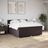  Krevet s oprugama i madracem tamnosmeđi 200x200 cm od tkanine | shoptok.hr