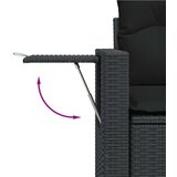  6-dijelni set vrtnih sofa s jastucima crni od poliratana | shoptok.hr