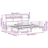 vidaXL Krevet s regalom z knjige bez madraca bijeli 200x200cm borovina | shoptok.hr