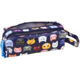  Školska pernica Šarene mačke Dva džepa Tamnoplava 22 cm | shoptok.hr