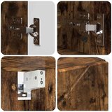 vidaXL Kopalniška ogledalna omara Dimljeni hrast 80 x 17 x 55 cm | Shoptok.si