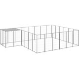  Pasji boks srebrn 12,1 m² jeklo, (20798957) | Shoptok.si