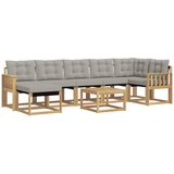 vidaXL Zunanja garnitura za sedenje 8 pcs Bela in svetlo siva, (5000282191) | Shoptok.si