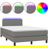  Krevet box spring s madracem LED tamnosivi 120 x 200 cm tkanina | shoptok.hr