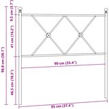  Metalno zamjensko uzglavlje crno 90 cm | shoptok.hr