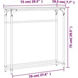  Konzolni stol smeđa boja hrasta 75x19 5x75 cm konstruirano drvo | shoptok.hr
