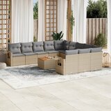 vidaXL 12-dijelni set vrtnih sofa s jastucima bež od poliratana | shoptok.hr