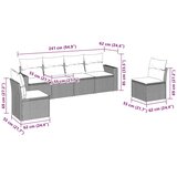  6-dijelni set vrtnih sofa s jastucima crni od poliratana | shoptok.hr