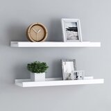 vidaXL Police z robom 2 kosa bele 40x9x3 cm mediapan Cene
