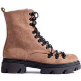 VINCEZA Suede laced workers brown | Shoptok.si