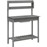 vidaXL Miza za sajenje z umivalnikom siva 147,5x44x139,5 trden les, (21159849) Cene
