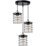 Toolight Viseća stropna svjetiljka trostruka metalna Loft Crni 392204 | shoptok.hr