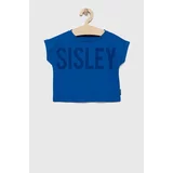 Sisley Dječja pamučna majica kratkih rukava boja: tamno plava