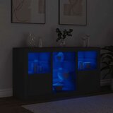 vidaXL Komoda s LED svjetlima crna 123 x 37 x 67 cm | shoptok.hr