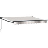 vidaXL Vlečna tenda Svetlo siva in bela. 4,5 × 3 m, (5000252456) | Shoptok.si