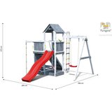 Fungoo Set ACTIVER sivo - bijelo - drveno dječje igralište | shoptok.hr