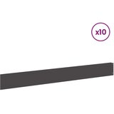  Ogradice za vrt - Rubnjak za travnjak s gornjim preklopom 10 kom. 100x12 cm Čelik - Crna 10 12 cm | shoptok.hr