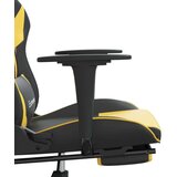  Gaming stol z oporo za noge črno in zlato umetno usnje, (21152279) | Shoptok.si