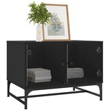  Stolić za kavu sa staklenim vratima crni 68,5 x 50 x 50 cm | shoptok.hr