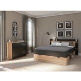 Marckeric Crna/u prirodnoj boji komoda u dekoru hrasta 100x80x40 cm Dennis – | shoptok.hr