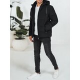 DStreet Kurtka męska zimowa pikowana z kapturem czarna | Shoptok.si